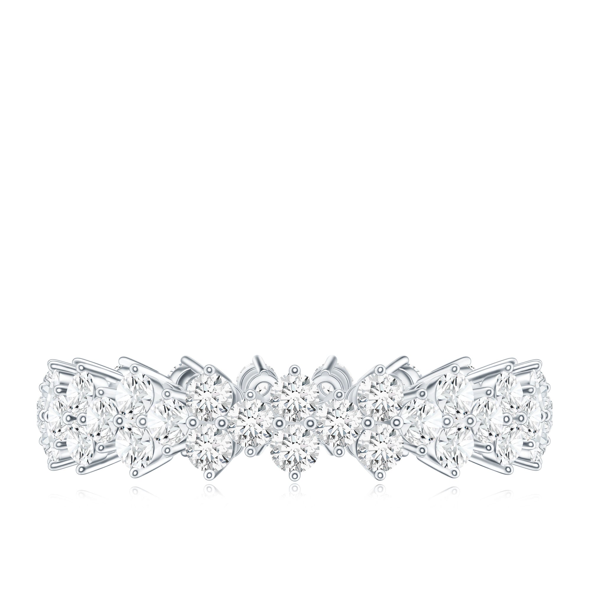 Cluster Wedding Band for Women with Moissanite D-VS1 - Rosec Jewels