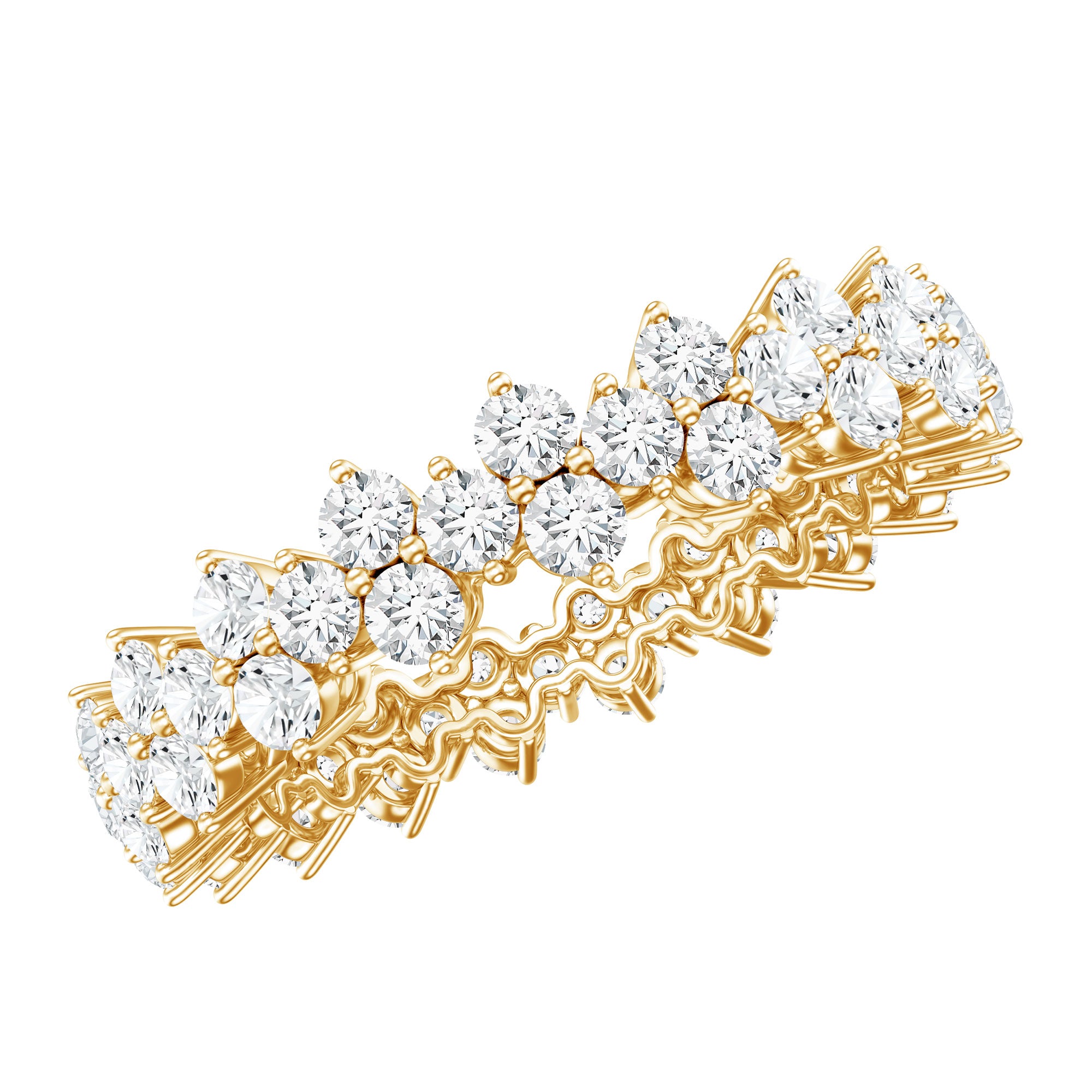 Cluster Wedding Band for Women with Moissanite D-VS1 - Rosec Jewels