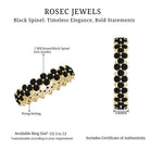 Natural Black Spinel Cluster Eternity Ring in Prong Setting AAA - Rosec Jewels