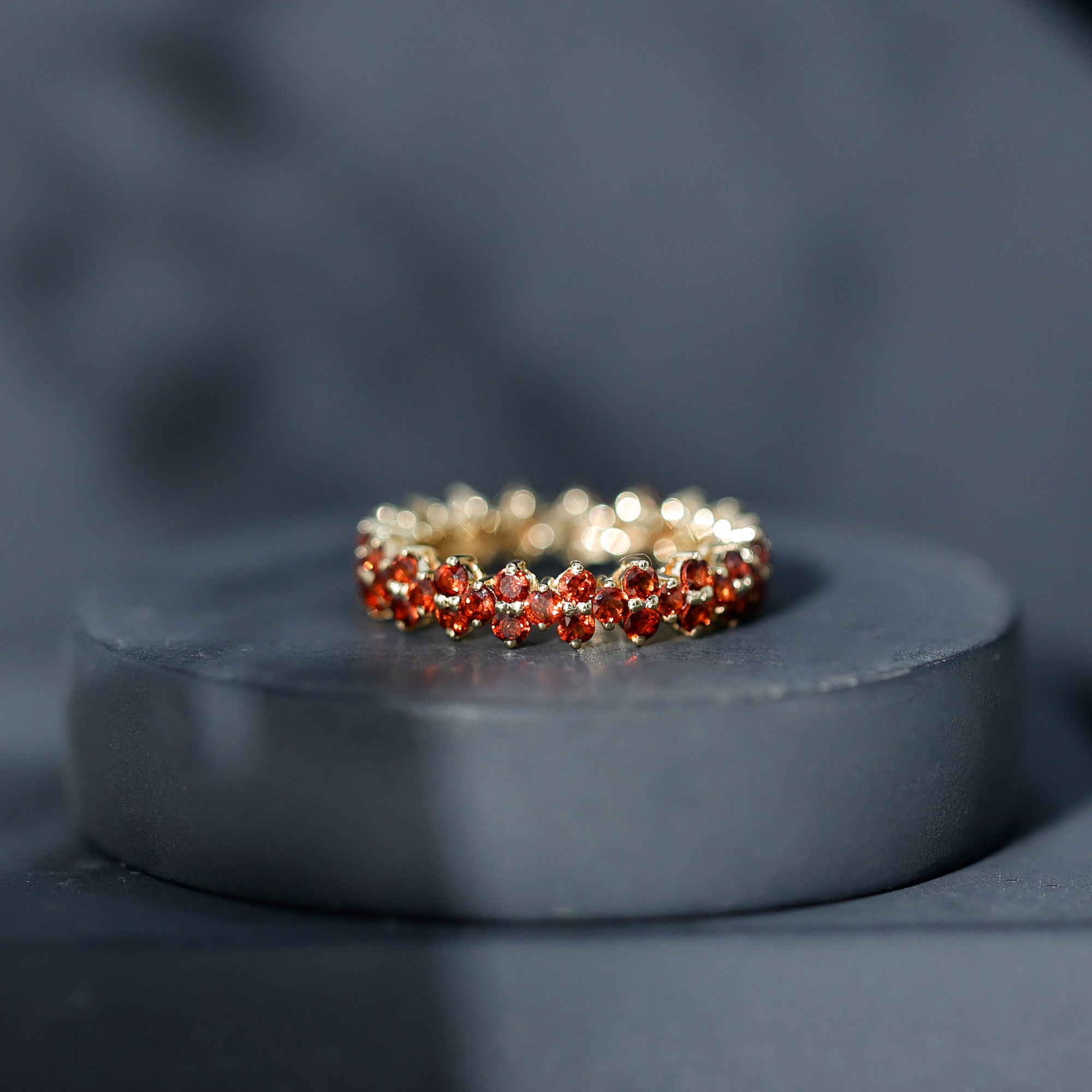 Natural Garnet Eternity Band for Anniversary AAA - Rosec Jewels