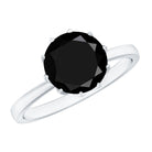 Rosec Jewels-Natural 2.68 Carat Black Spinel Solitaire Engagement Ring