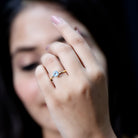 6MM Round Cut Aquamarine Solitaire Engagement Ring AAA - Rosec Jewels