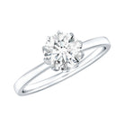 1 CT Moissanite Solitaire Ring in Lotus Basket Setting D-VS1 - Rosec Jewels