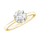 1 CT Moissanite Solitaire Ring in Lotus Basket Setting D-VS1 - Rosec Jewels