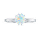 3/4 CT Ethiopian Opal Solitaire Ring in Lotus Basket Setting Ethiopian Opal - ( AAA ) - Quality - Rosec Jewels