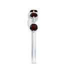 Natural Garnet Diamond Half Eternity Ring for Anniversary AAA - Rosec Jewels