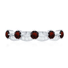 Natural Garnet Diamond Half Eternity Ring for Anniversary AAA - Rosec Jewels