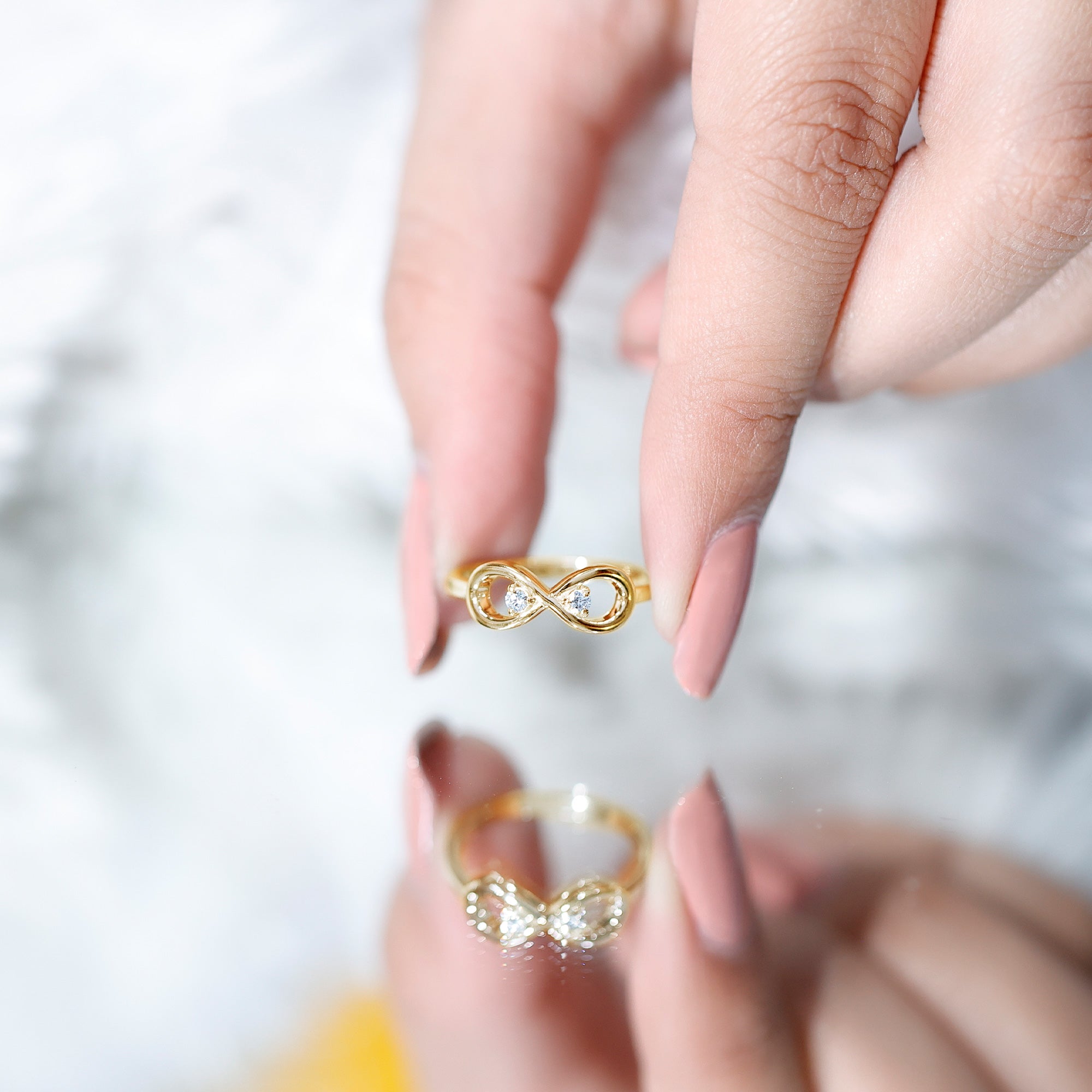 Certified Real Diamond Infinity Promise Ring for Women Natural - ( HI-SI ) - Rosec Jewels