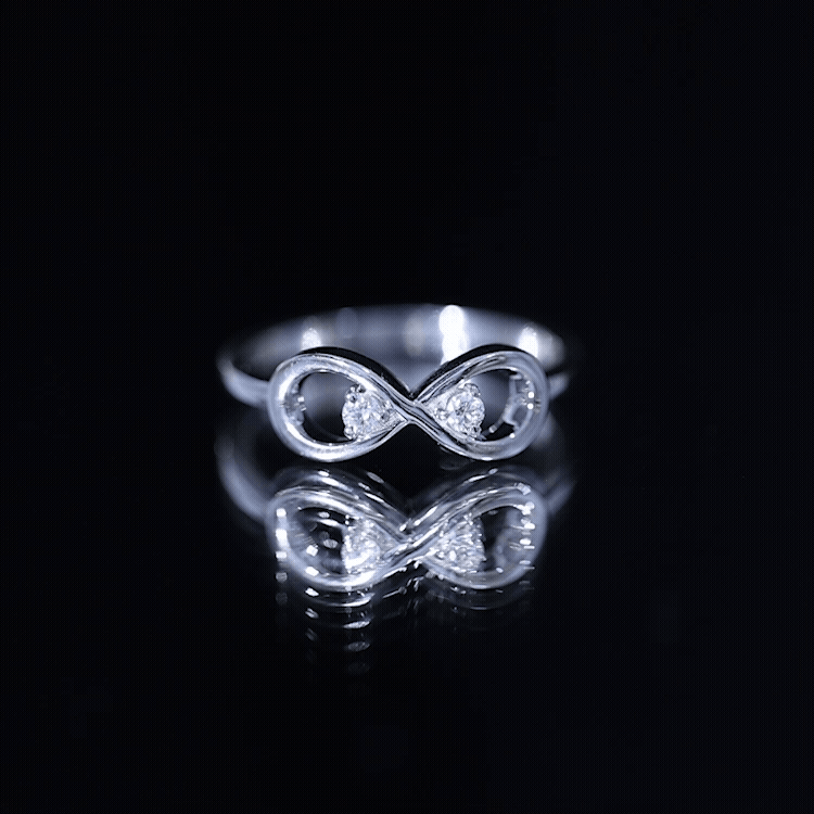 Minimalist Moissanite Infinity Promise Ring D-VS1 - Rosec Jewels