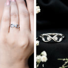 Minimalist Moissanite Infinity Promise Ring D-VS1 - Rosec Jewels