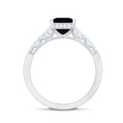 1.5 CT Solitaire Created Black Diamond Minimal Solitaire Ring with Diamond AAAA ( Synthetic ) - Rosec Jewels