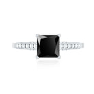 1.5 CT Solitaire Created Black Diamond Minimal Solitaire Ring with Diamond AAAA ( Synthetic ) - Rosec Jewels
