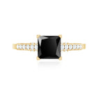 1.5 CT Solitaire Created Black Diamond Minimal Solitaire Ring with Diamond AAAA ( Synthetic ) - Rosec Jewels