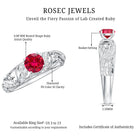 Lab Created Ruby and Diamond Vintage Inspired Engagement Ring AAAA - Rosec Jewels