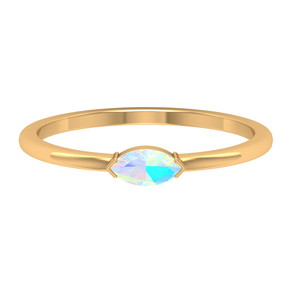 Rosec Jewels-Marquise Cut Solitaire Ethiopian Opal East West Promise Ring