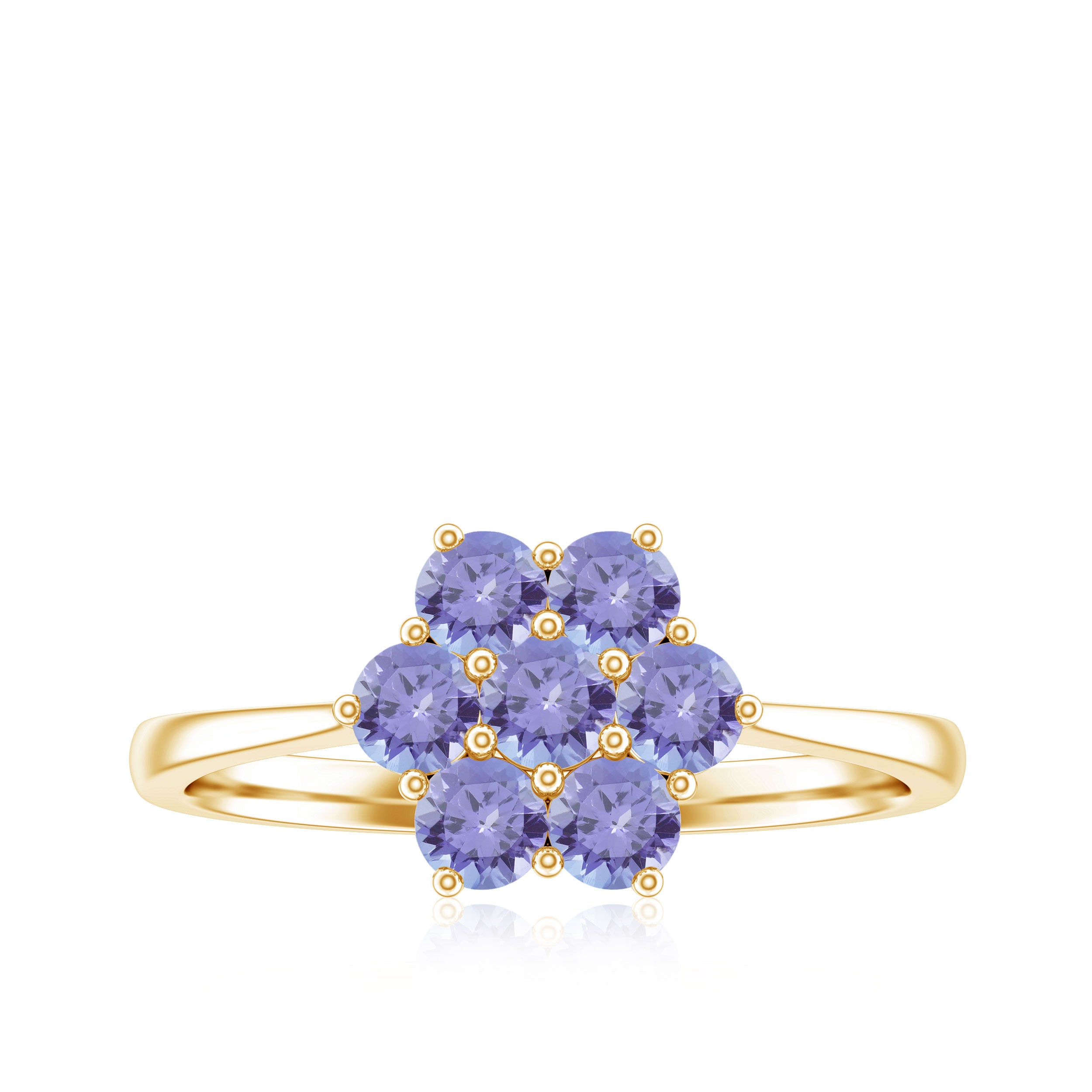 Rosec Jewels-Natural Tanzanite Flower Cluster Engagement Ring