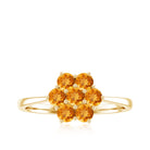 Rosec Jewels-Natural Citrine Floral Engagement Ring with Certificate