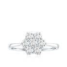 Rosec Jewels-Round Shape Moissanite Cluster Flower Engagement Ring