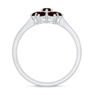Rosec Jewels-Natural Garnet Flower Cluster Engagement Ring