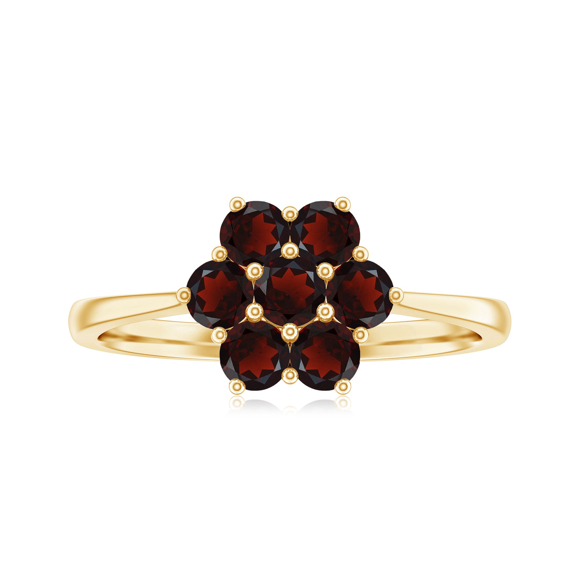 Rosec Jewels-Natural Garnet Flower Cluster Engagement Ring