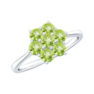 Rosec Jewels-Natural Peridot Flower Cluster Engagement Ring