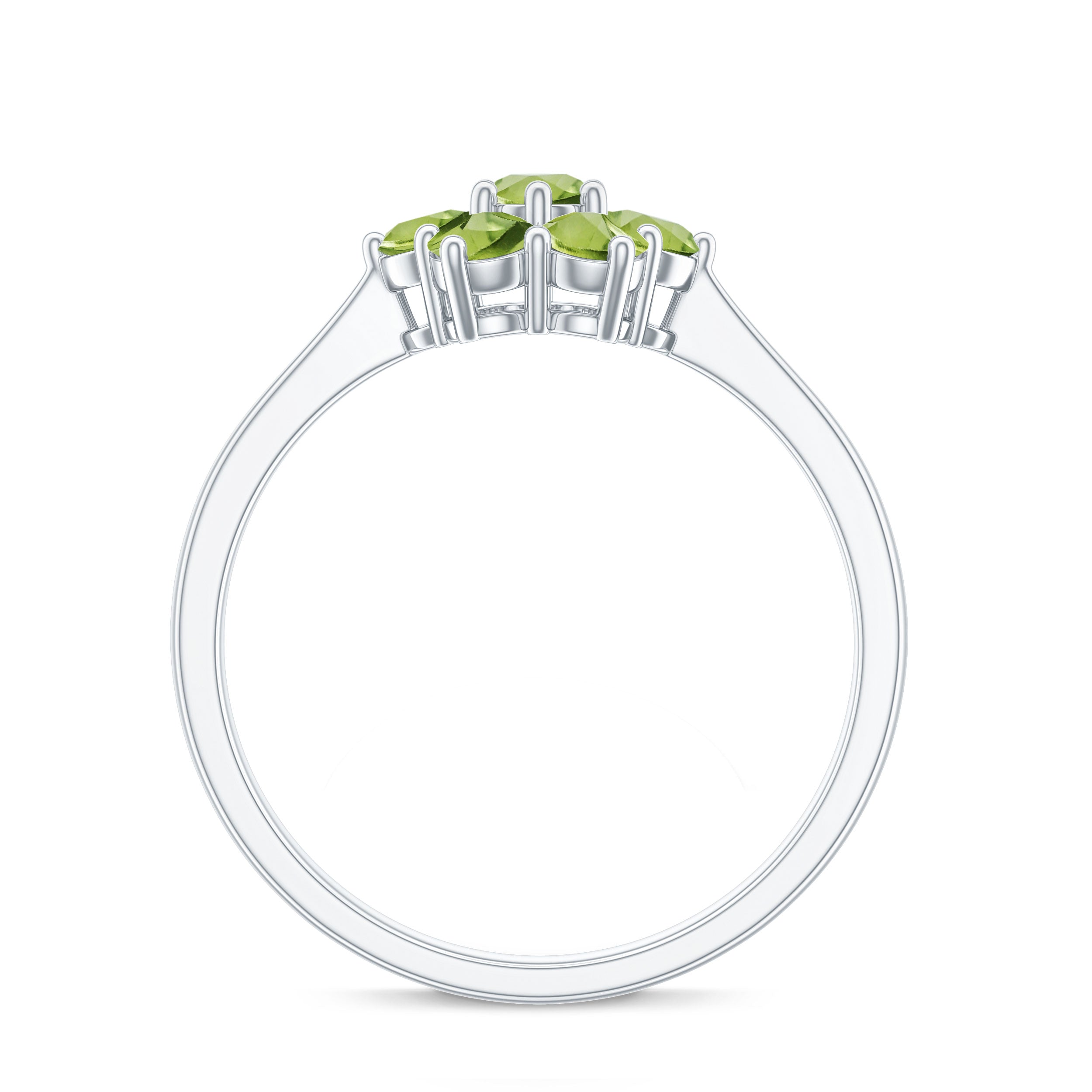 Rosec Jewels-Natural Peridot Flower Cluster Engagement Ring