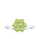 Rosec Jewels-Natural Peridot Flower Cluster Engagement Ring