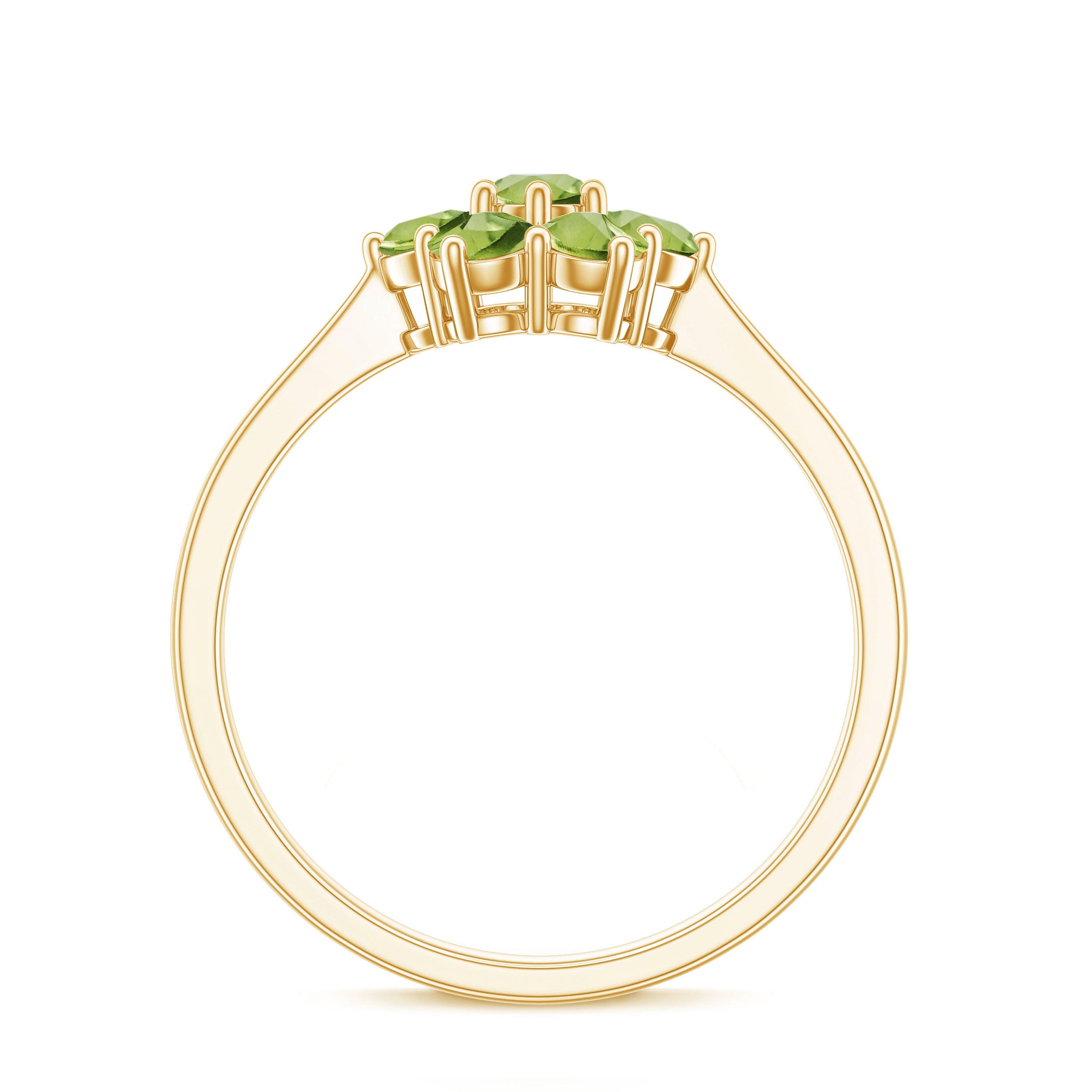 Rosec Jewels-Natural Peridot Flower Cluster Engagement Ring