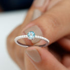 Sky Blue Topaz Solitaire Ring with Diamond Side Stones Sky Blue Topaz - ( AAA ) - Quality - Rosec Jewels