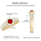 Rosec Jewels-Lab Created Ruby Side Stone Engagement Ring with Moissanite