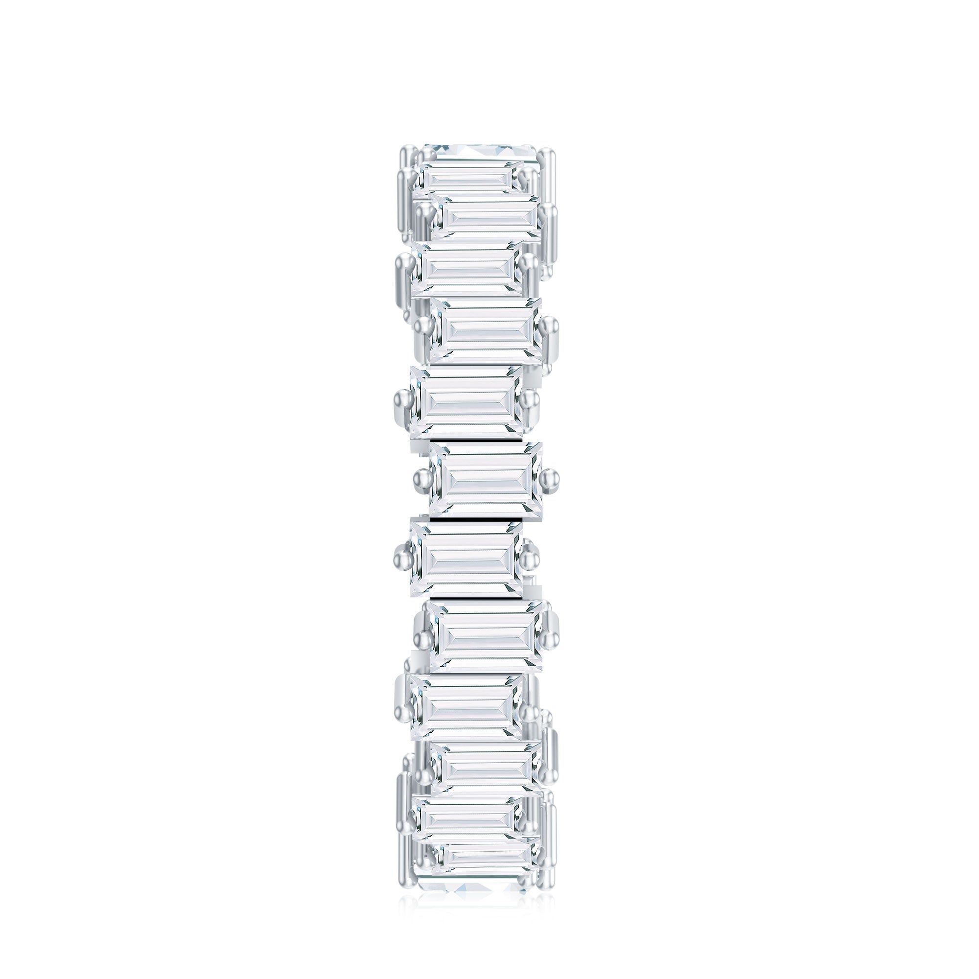 Baguette Shape Moissanite Eternity Wedding Band D-VS1 - Rosec Jewels
