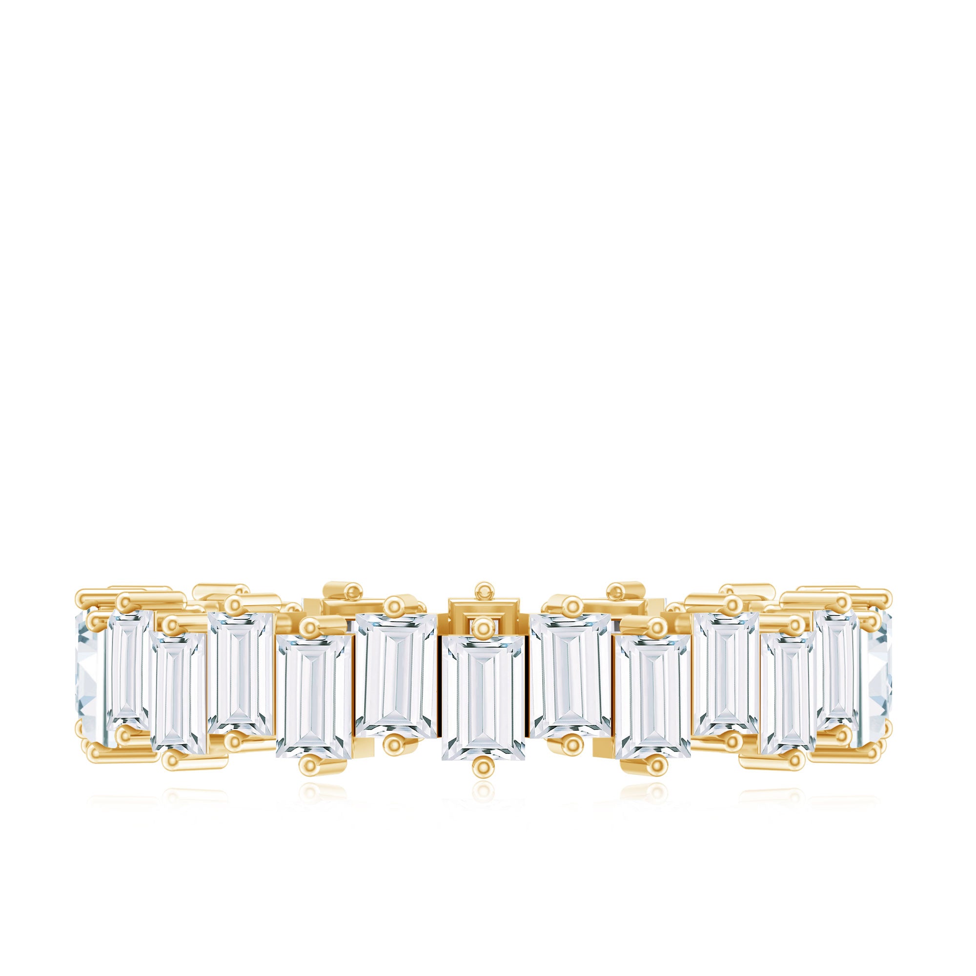 Baguette Shape Moissanite Eternity Wedding Band D-VS1 - Rosec Jewels