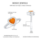 1 Carat Heart Shape Fire Opal Engagement Ring with Diamond Halo AAA - Rosec Jewels