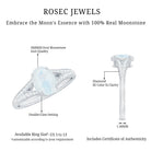 3/4 CT Oval Cut Moonstone Solitaire Engagement Ring with Diamond Accent AAA - Rosec Jewels