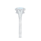 3/4 CT Oval Cut Moonstone Solitaire Engagement Ring with Diamond Accent AAA - Rosec Jewels
