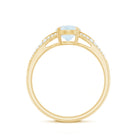 3/4 CT Oval Cut Moonstone Solitaire Engagement Ring with Diamond Accent AAA - Rosec Jewels