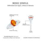 1 Carat Oval Fire Opal Engagement Ring with Diamond Split Shank AAA - Rosec Jewels