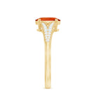 1 Carat Oval Fire Opal Engagement Ring with Diamond Split Shank AAA - Rosec Jewels