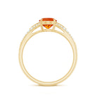 1 Carat Oval Fire Opal Engagement Ring with Diamond Split Shank AAA - Rosec Jewels