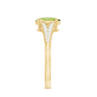 Rosec Jewels-Natural 1 Carat Peridot Oval Engagement Ring with Diamond Split Shank