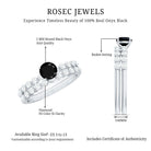 Rosec Jewels-Round Cut Black Onyx and Diamond Stacking Wedding Ring Set