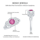 Vintage Pink Tourmaline Diamond Engagement Ring with Halo AAA - Rosec Jewels