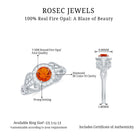 Rosec Jewels-Real 0.45 Carat Fire Opal and Diamond Vintage Inspired Engagement Ring