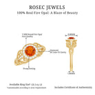 Rosec Jewels-Real 0.45 Carat Fire Opal and Diamond Vintage Inspired Engagement Ring