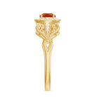 Rosec Jewels-Real 0.45 Carat Fire Opal and Diamond Vintage Inspired Engagement Ring