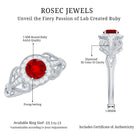 Rosec Jewels-Lab Created Ruby and Diamond Vintage Engagement Ring