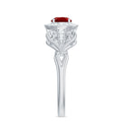 Rosec Jewels-Lab Created Ruby and Diamond Vintage Engagement Ring