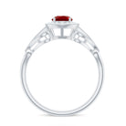 Rosec Jewels-Lab Created Ruby and Diamond Vintage Engagement Ring