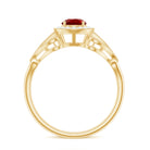 Rosec Jewels-Lab Created Ruby and Diamond Vintage Engagement Ring