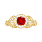 Rosec Jewels-Lab Created Ruby and Diamond Vintage Engagement Ring